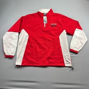 Wisconsin Badgers Football Team Jacket Mens Large 42-44 Red NCAA Knights Apparel